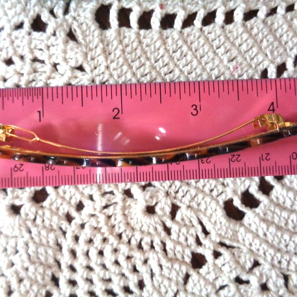 France Luxe Wavy Hairclip Barrette Long Skinny Tortoise Shell Barrette Classic - Picture 5 of 6